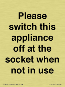 Please switch this appliance off at the socket when not in use